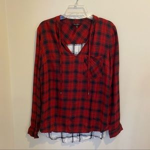 Jessica Simpson Christmas Plaid Festive Holiday Top Size Medium
